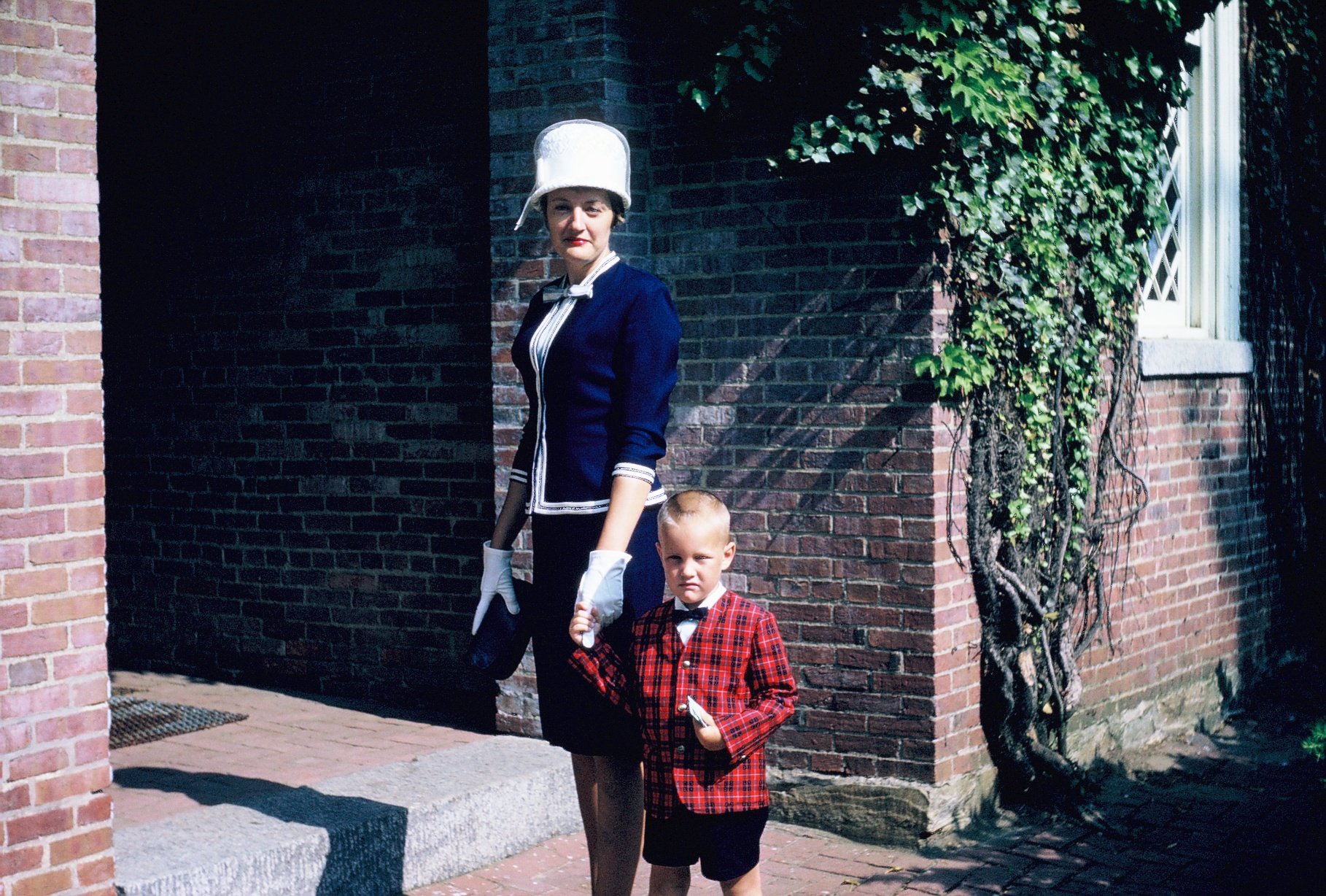 Greg with his mother outside Churchville Presbyterian